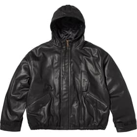 Supreme Marithé + François Girbaud Hooded Leather Flight Bomber Jacket Black