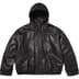 Supreme Marithé + François Girbaud Hooded Leather Flight Bomber Jacket - Black (front)
