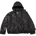 Supreme Marithé + François Girbaud Hooded Leather Flight Bomber Jacket - Black (front)
