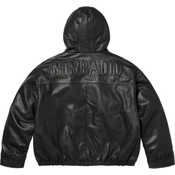 Supreme Marithé + François Girbaud Hooded Leather Flight Bomber Jacket - Black (front)