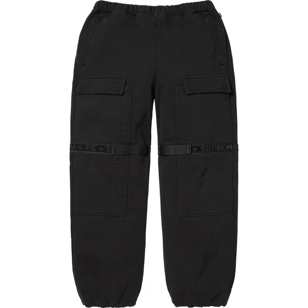 Supreme Marithé + François Girbaud Shuttle Tape Cargo Sweatpant - Black (front)