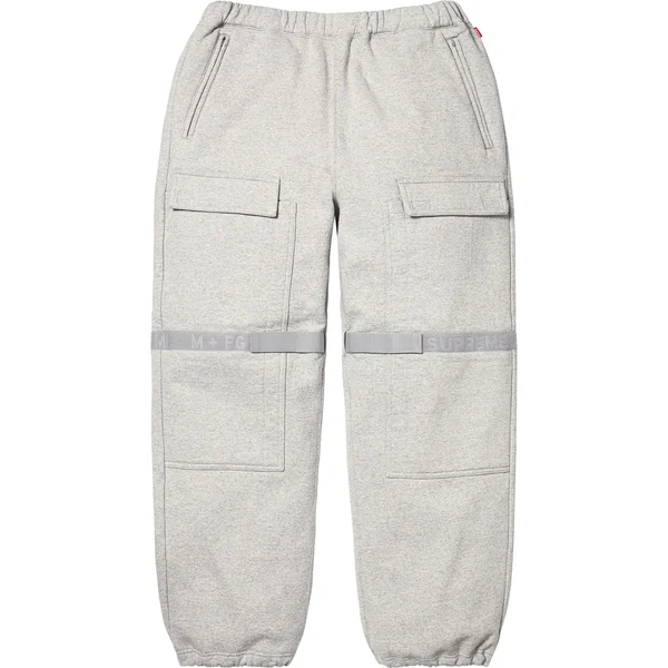 Supreme Marithé + François Girbaud Shuttle Tape Cargo Sweatpant - Heather Grey (front)