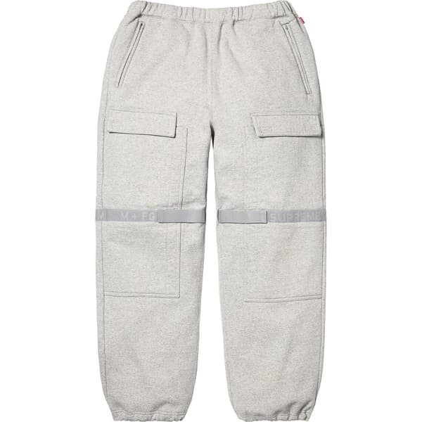 Supreme Marithé + François Girbaud Shuttle Tape Cargo Sweatpant - Heather Grey (front)