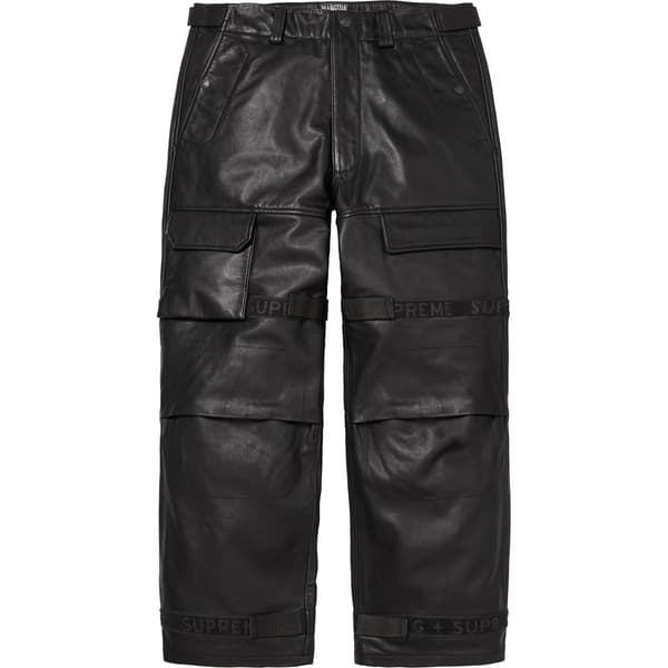 Supreme Marithé + François Girbaud Shuttle Tape Leather Cargo Pant - Black (front)