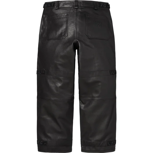 Supreme Marithé + François Girbaud Shuttle Tape Leather Cargo Pant - Black (front)