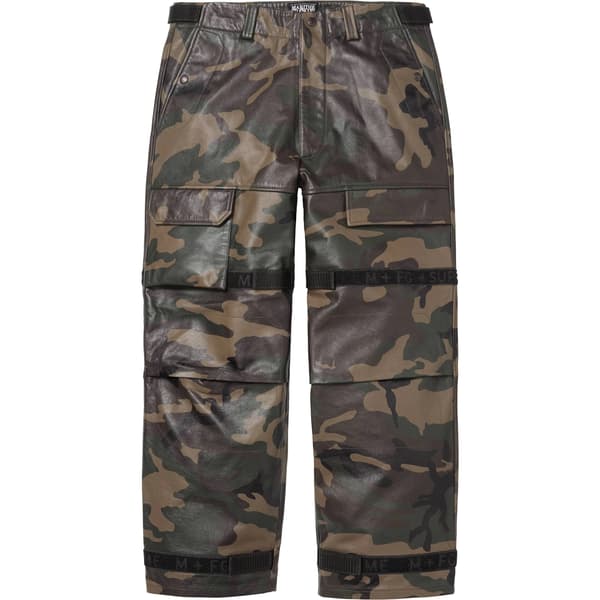 Supreme Marithé + François Girbaud Shuttle Tape Leather Cargo Pant - Woodland Camo (front)