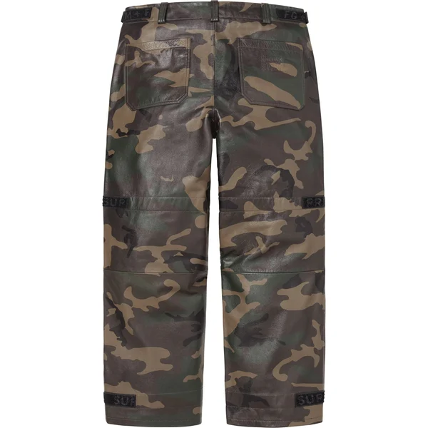 Supreme Marithé + François Girbaud Shuttle Tape Leather Cargo Pant - Woodland Camo (front)