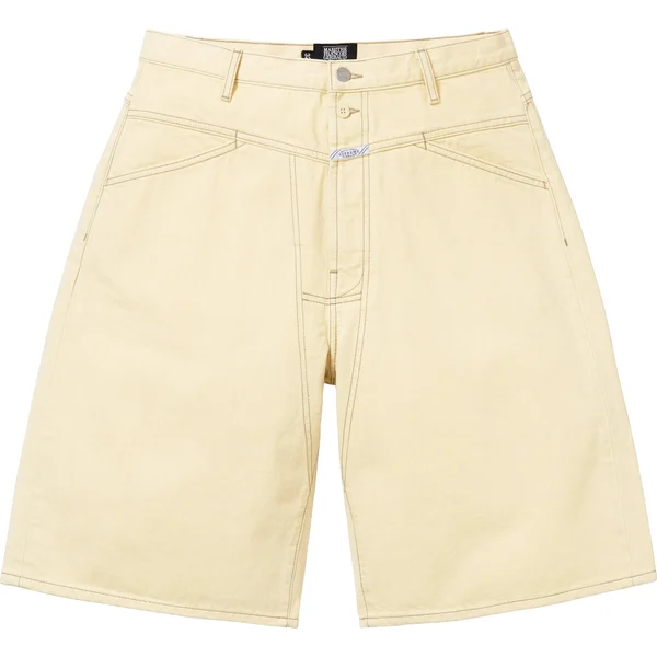 Supreme Marithé + François Girbaud X-Seam Baggy Denim Short - Pale Yellow (front)