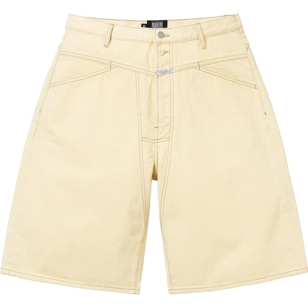 Supreme Marithé + François Girbaud X-Seam Baggy Denim Short - Pale Yellow (front)