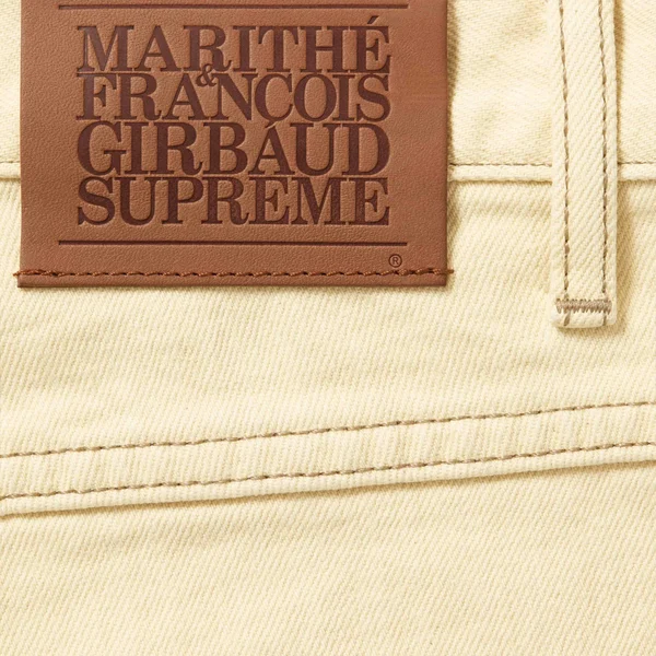 Supreme Marithé + François Girbaud X-Seam Baggy Denim Short - Pale Yellow (front)