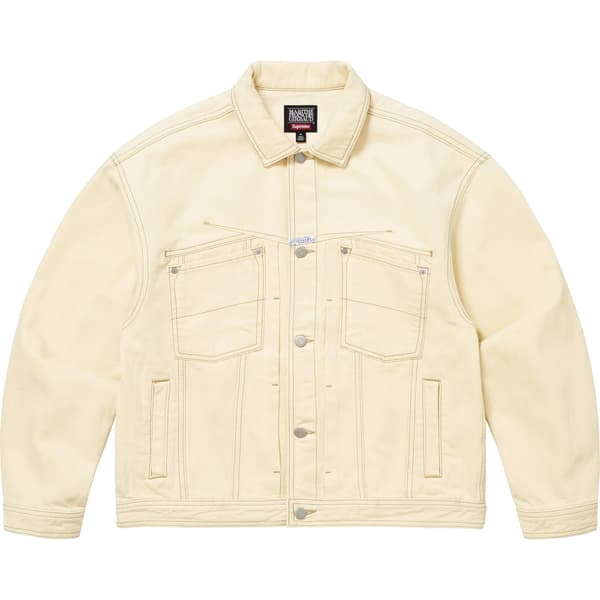 Supreme Marithé + François Girbaud X-Seam Denim Trucker Jacket - Pale Yellow (front)