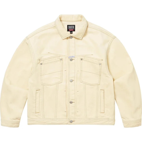 Supreme Marithé + François Girbaud X-Seam Denim Trucker Jacket - Pale Yellow (front)