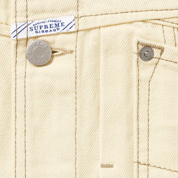 Supreme Marithé + François Girbaud X-Seam Denim Trucker Jacket - Pale Yellow (front)
