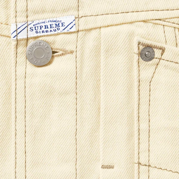 Supreme Marithé + François Girbaud X-Seam Denim Trucker Jacket - Pale Yellow (front)