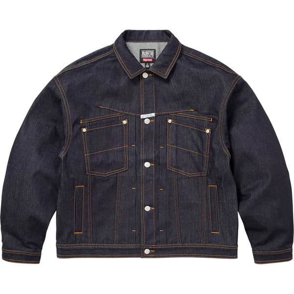 Supreme Marithé + François Girbaud X-Seam Denim Trucker Jacket - Rigid Indigo (front)