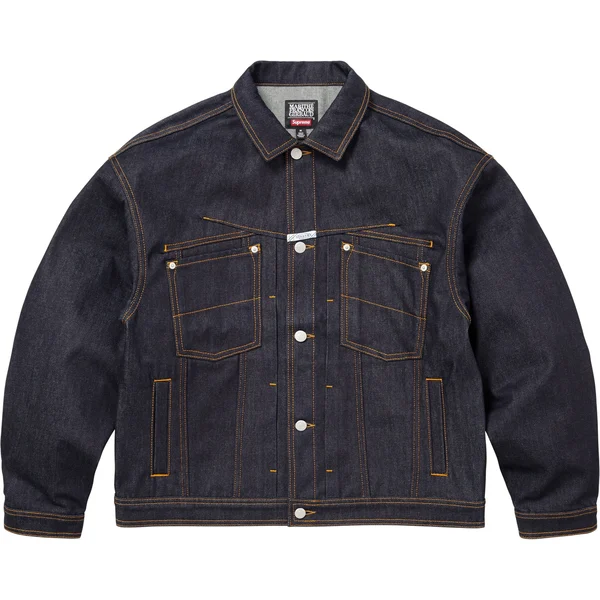 Supreme Marithé + François Girbaud X-Seam Denim Trucker Jacket - Rigid Indigo (front)