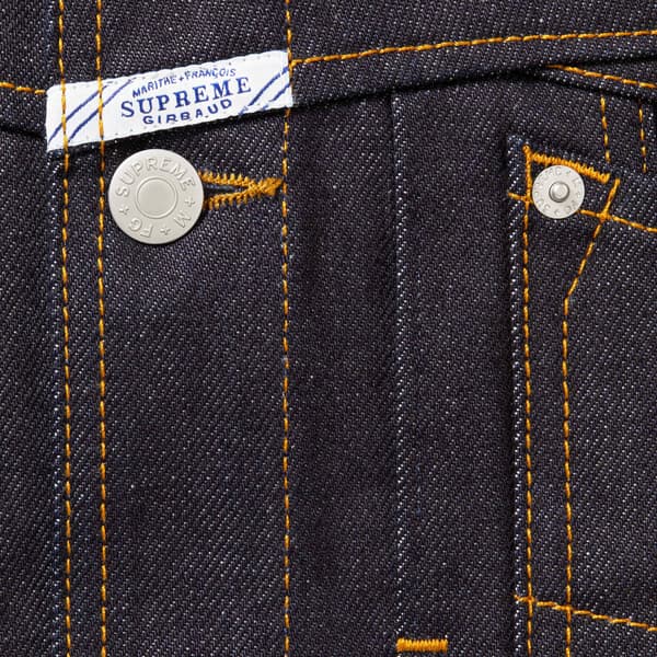 Supreme Marithé + François Girbaud X-Seam Denim Trucker Jacket - Rigid Indigo (front)
