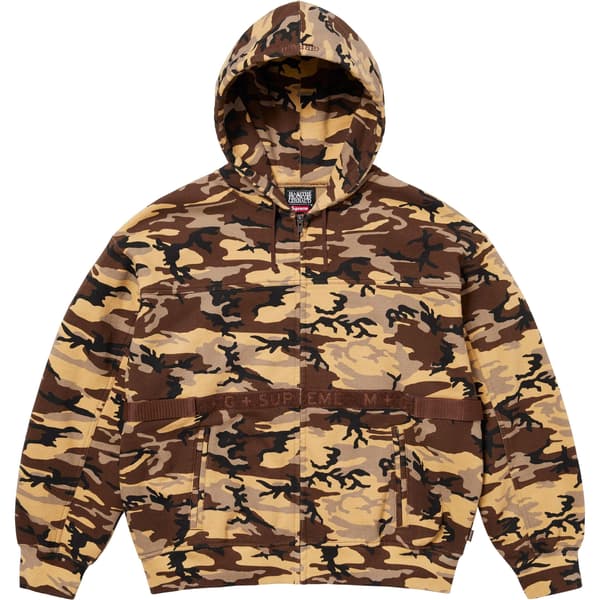 Supreme Marithé + François Girbaud Zip Up Hooded Sweatshirt - Camo (front)