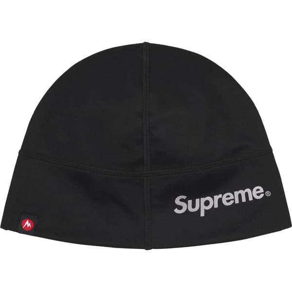 Supreme Marmot Base Layer Beanie - Black (front)