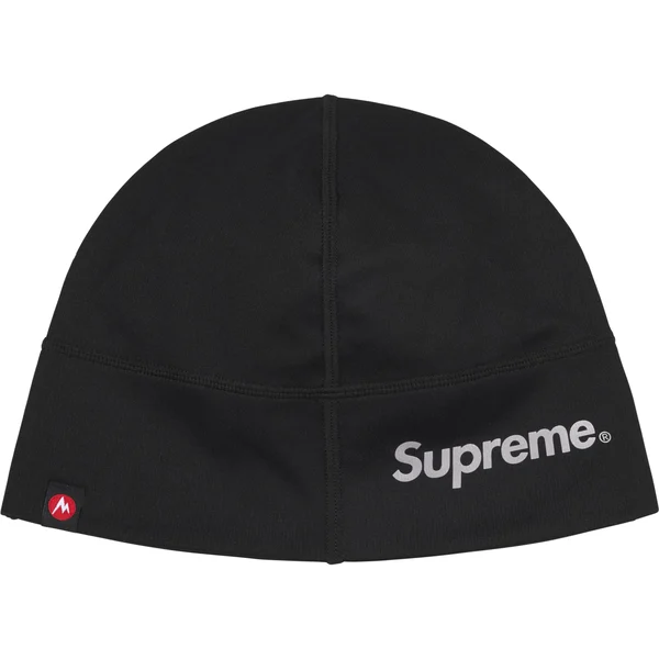 Supreme Marmot Base Layer Beanie - Black (front)