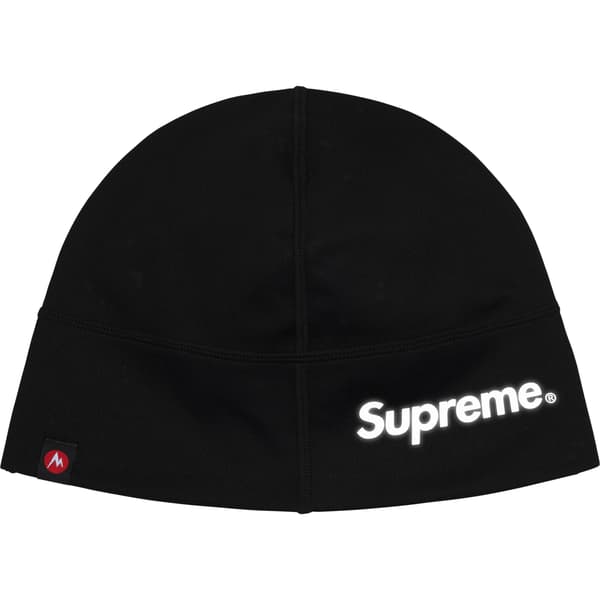 Supreme Marmot Base Layer Beanie - Black (front)