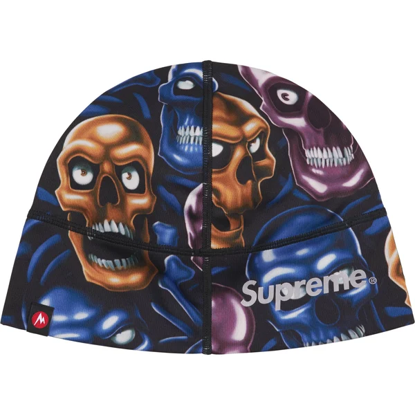 Supreme Marmot Base Layer Beanie - Skull Pile (front)