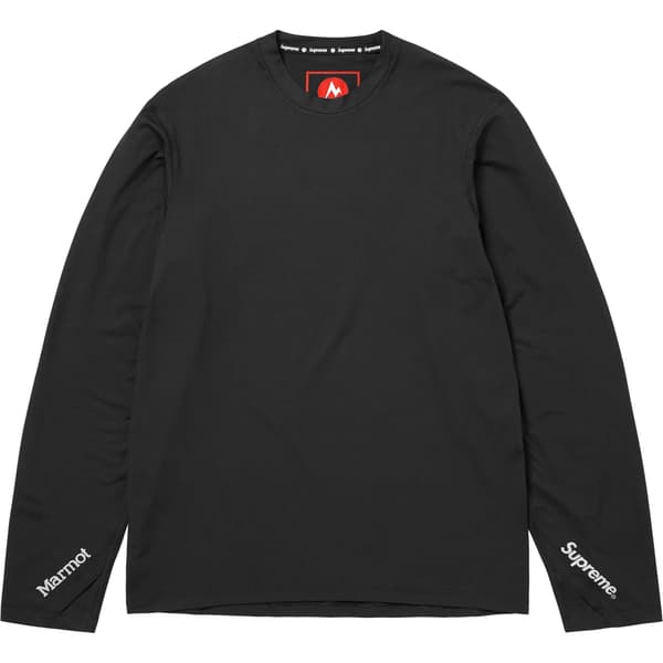 Supreme Marmot Base Layer L/S Top - Black (front)