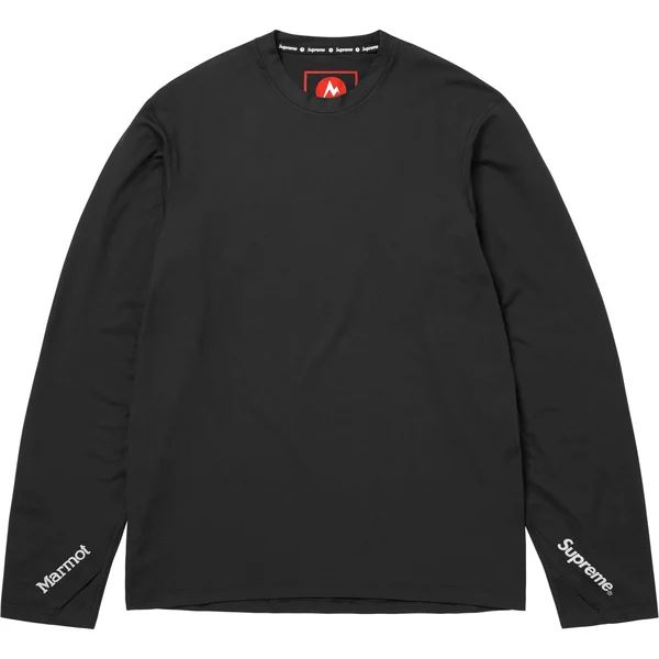 Supreme Marmot Base Layer L/S Top - Black (front)