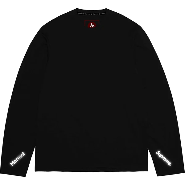 Supreme Marmot Base Layer L/S Top - Black (front)