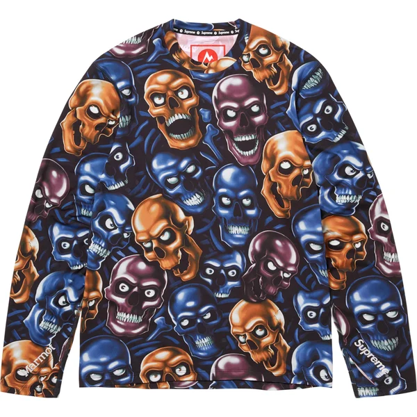 Supreme Marmot Base Layer L/S Top - Skull Pile (front)