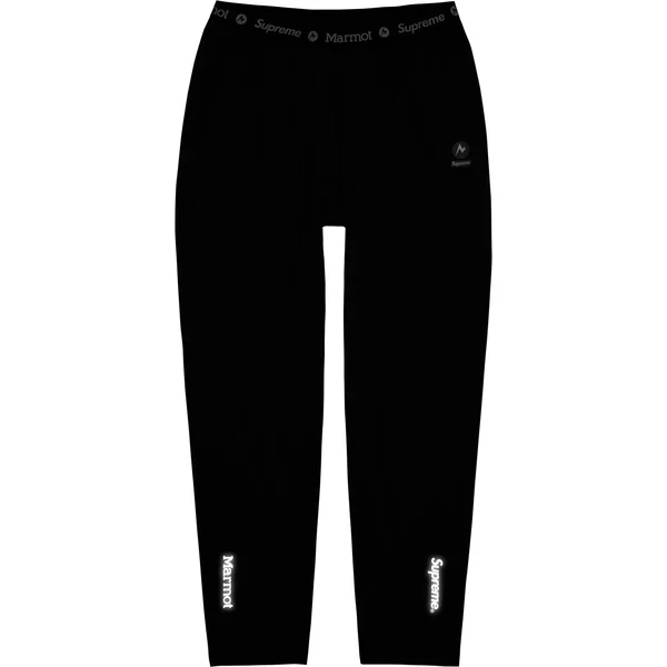 Supreme Marmot Base Layer Pant - Black (front)