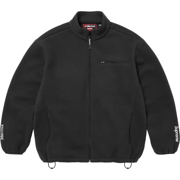 Supreme Marmot Fleece Jacket - Black (front)
