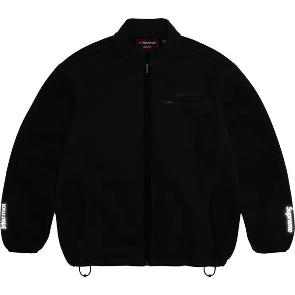 Supreme Marmot Fleece Jacket - Black (front)