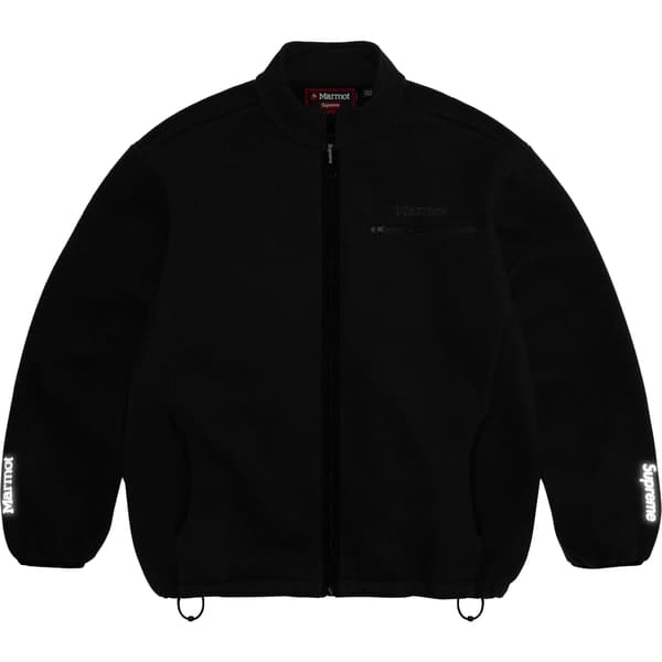 Supreme Marmot Fleece Jacket - Black (front)