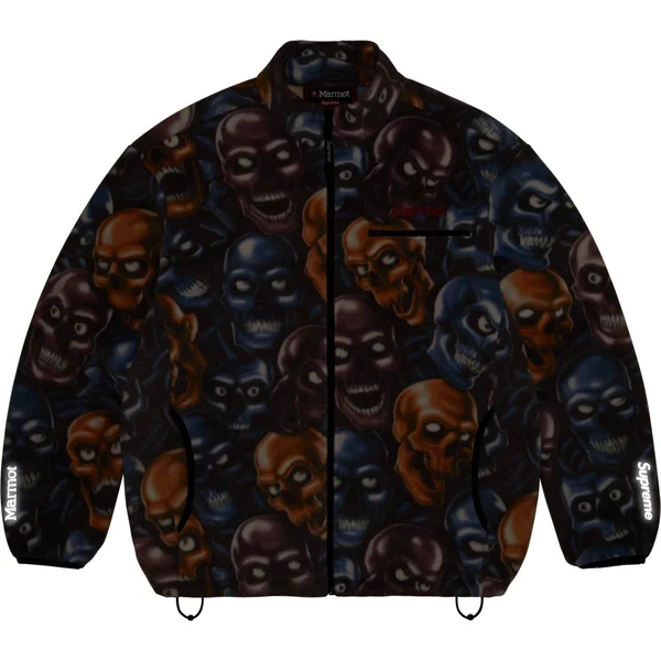 Supreme Marmot Fleece Jacket - Skull Pile (front)