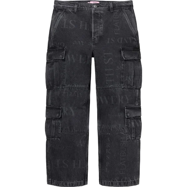 Supreme Martine Rose Denim Cargo Pant - Washed Black (front)