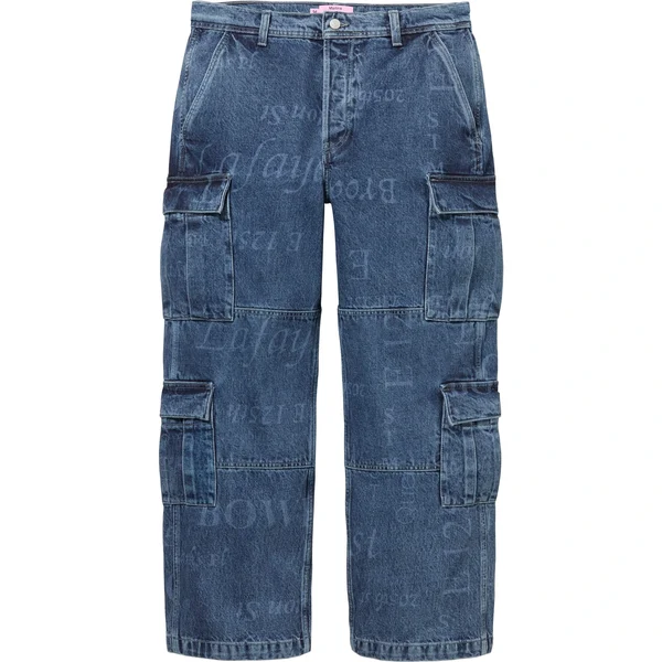 Supreme Martine Rose Denim Cargo Pant - Washed Blue (front)