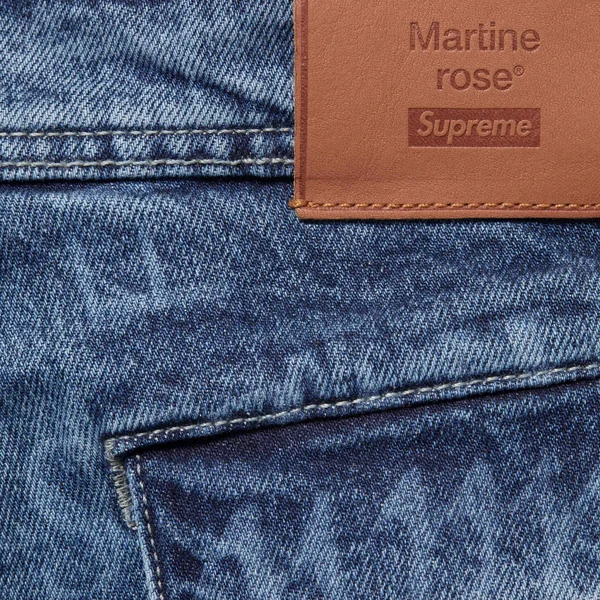 Supreme Martine Rose Denim Cargo Pant - Washed Blue (front)