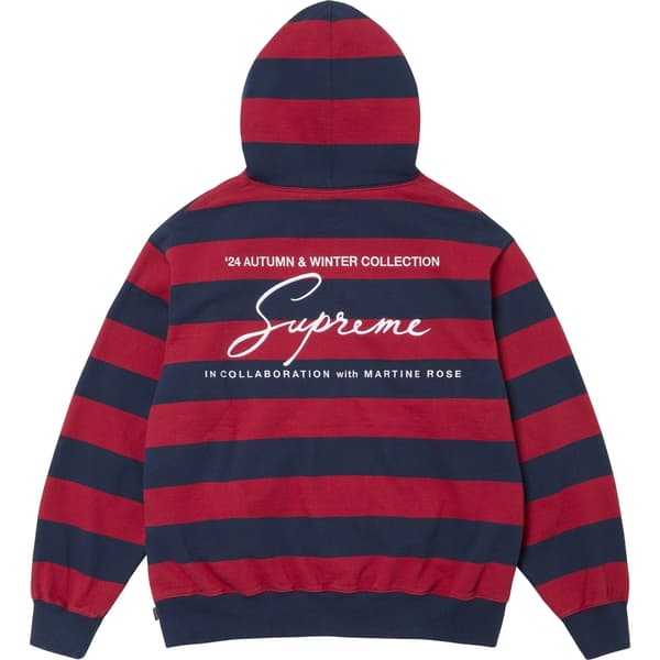 Supreme Martine Rose Hooded Sweatshirt - Stripe (front)