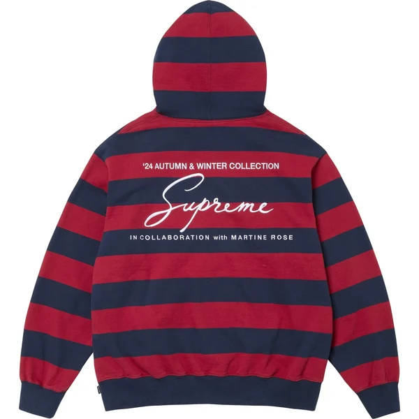 Supreme Martine Rose Hooded Sweatshirt - Stripe (front)