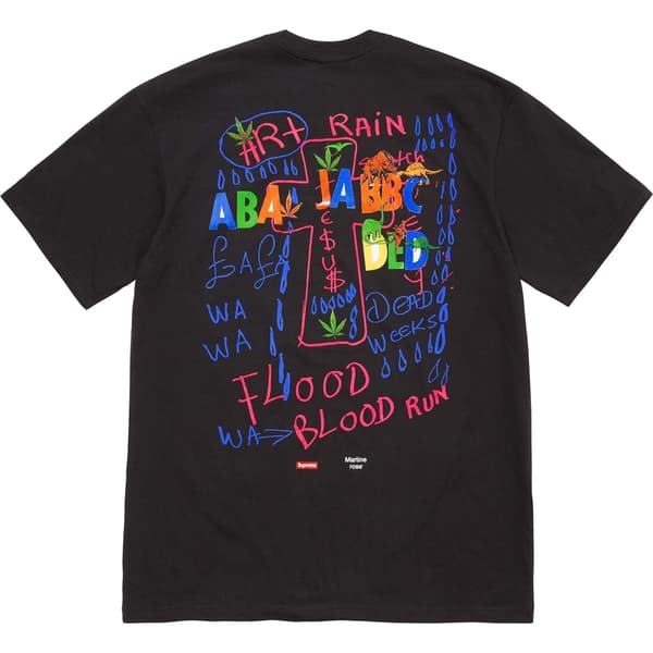 Supreme Martine Rose Lee Scratch Perry Tee - Black (front)