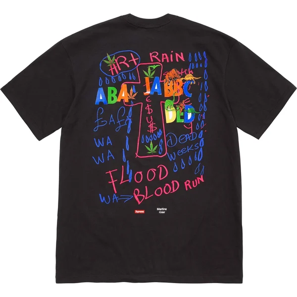 Supreme Martine Rose Lee Scratch Perry Tee - Black (front)