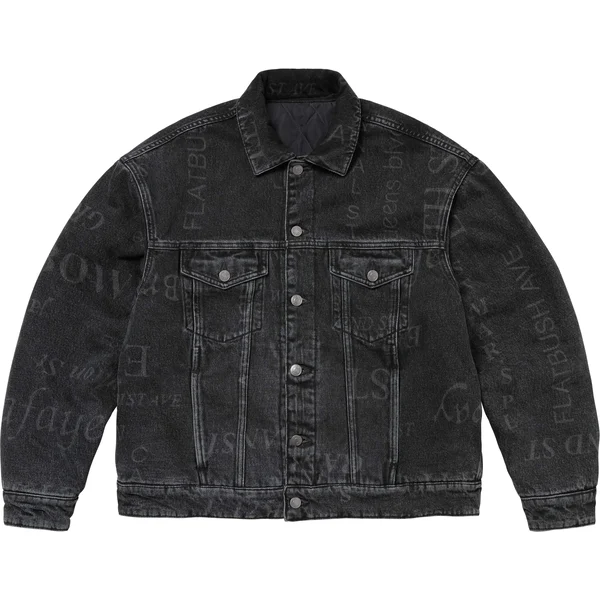 Supreme Martine Rose Reversible Trucker Jacket - Washed Black (front)