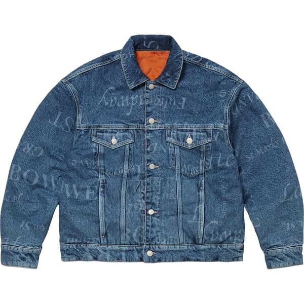 Supreme Martine Rose Reversible Trucker Jacket - Washed Blue (front)