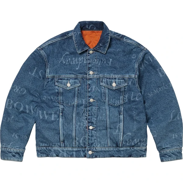 Supreme Martine Rose Reversible Trucker Jacket - Washed Blue (front)