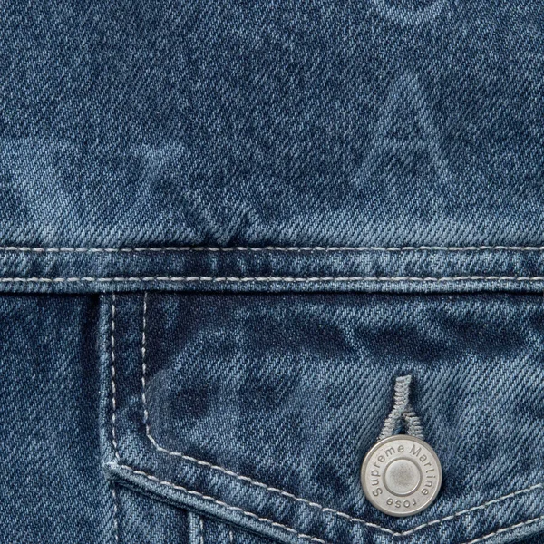 Supreme Martine Rose Reversible Trucker Jacket - Washed Blue (front)