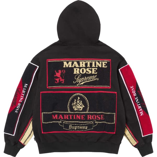 Supreme Martine Rose Towel Zip Up Hooded Sweatshirt - Black (front)