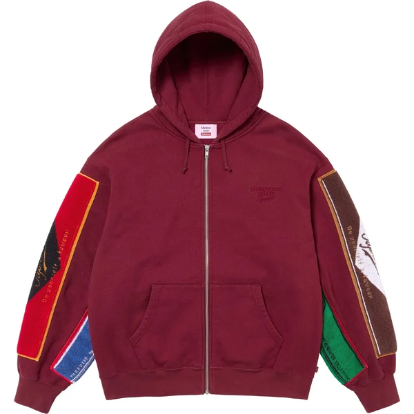 Supreme Martine Rose Towel Zip Up Hooded Sweatshirt - Cardinal (front)