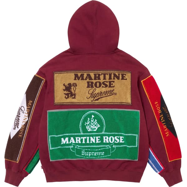 Supreme Martine Rose Towel Zip Up Hooded Sweatshirt - Cardinal (front)