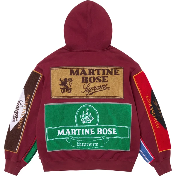 Supreme Martine Rose Towel Zip Up Hooded Sweatshirt - Cardinal (front)